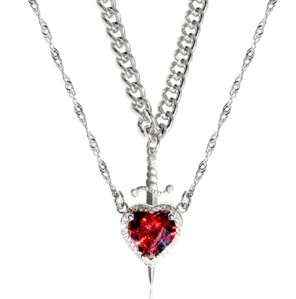 Perssia BloodBond™ Gothic Heart & Dagger Couple Necklace - PERSSIA