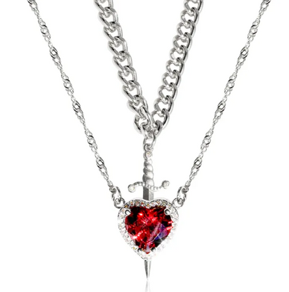 Perssia BloodBond™ Gothic Heart & Dagger Couple Necklace - PERSSIA