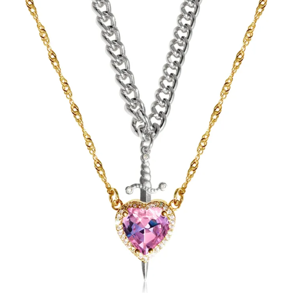 Perssia BloodBond™ Gothic Heart & Dagger Couple Necklace - PERSSIA
