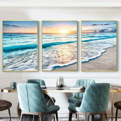 Perssia OceanGlow™ 3‑Piece Canvas Set Wall Art (15.7" × 23.6") - PERSSIA