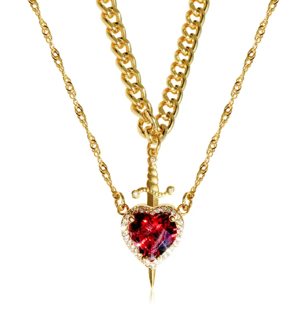 Perssia BloodBond™ Gothic Heart & Dagger Couple Necklace - PERSSIA