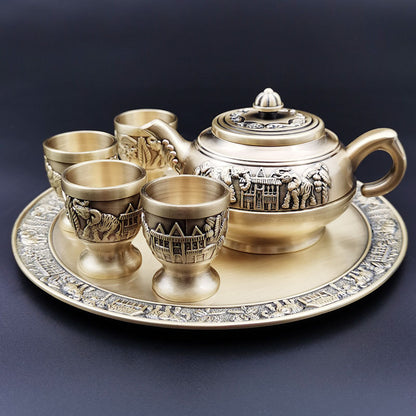 Perssia Elephora™ Royal Wine Set — European Zinc Alloy Elephant Craft (6‑Piece Copper‑Plated Set) - PERSSIA