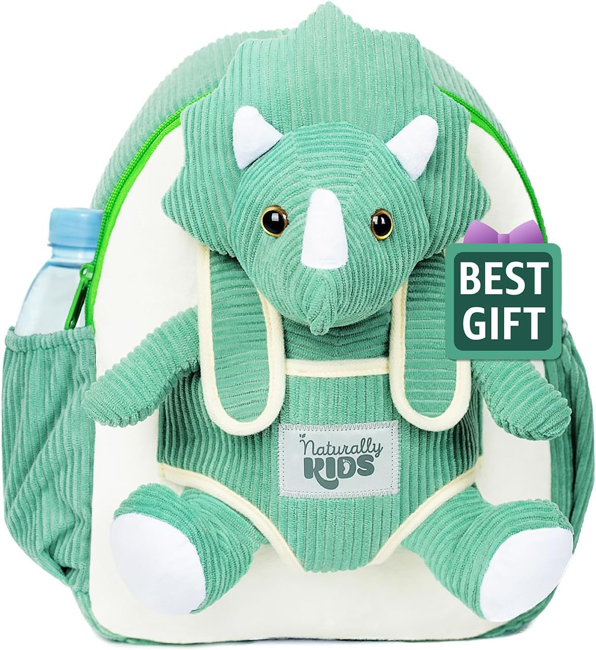 Green Triceratops Plush Stuffed Animal, Dinosaur Gifts for Kids 3-5, Dinosaur Backpack, Toddler Backpack for Boys, Girl