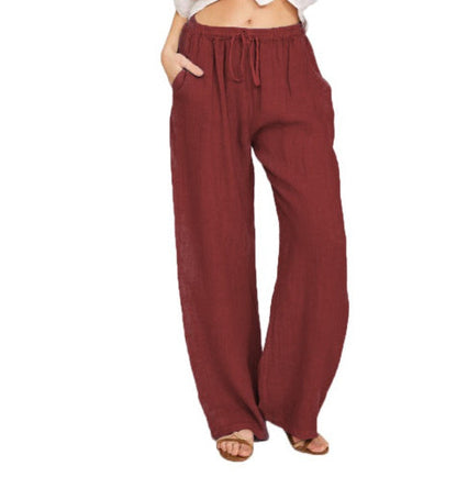 Women's Casual Cotton And Linen Loose Yoga Pants-US
