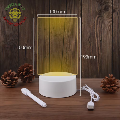 Transparent Luminous LED Night Lights USB Luminous Acrylic Night Light Erasable Write Message Board Calendar Desktop Ornaments