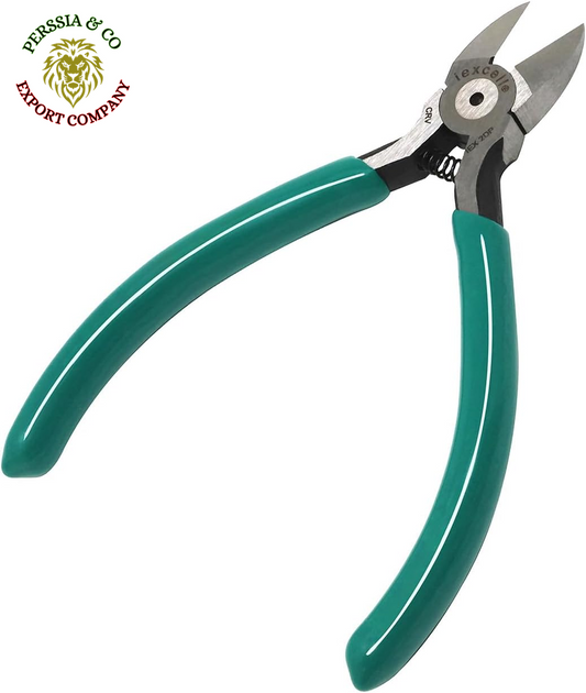 4.5" Side Cutter Diagonal Wire Cutting Pliers Nippers Repair Tool, Green, Chrome-Vanadium Steel