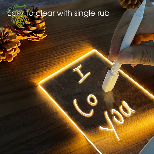 Transparent Luminous LED Night Lights USB Luminous Acrylic Night Light Erasable Write Message Board Calendar Desktop Ornaments