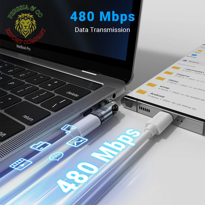 AUFU PD240W USB C to Type C OTG Adapter 540 Rotation 5A Fast Charge Cable Converter for Iphone 16 Macbook Samsung Xiaomi Laptop