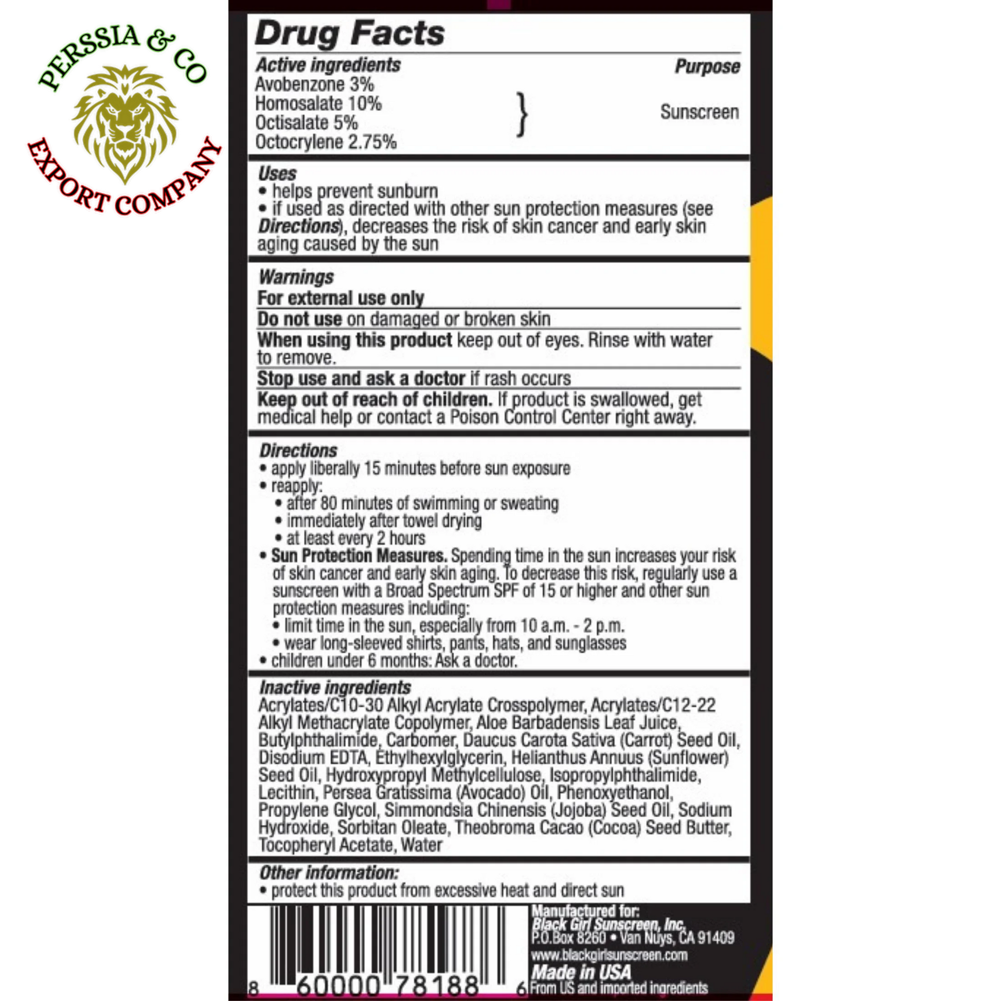 Black Girl Sunscreen SPF 30, 2 Fl oz